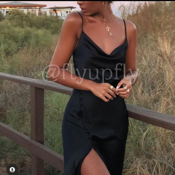 Zara * Satin Effect Slip Dress Black - Picture 3 of 7